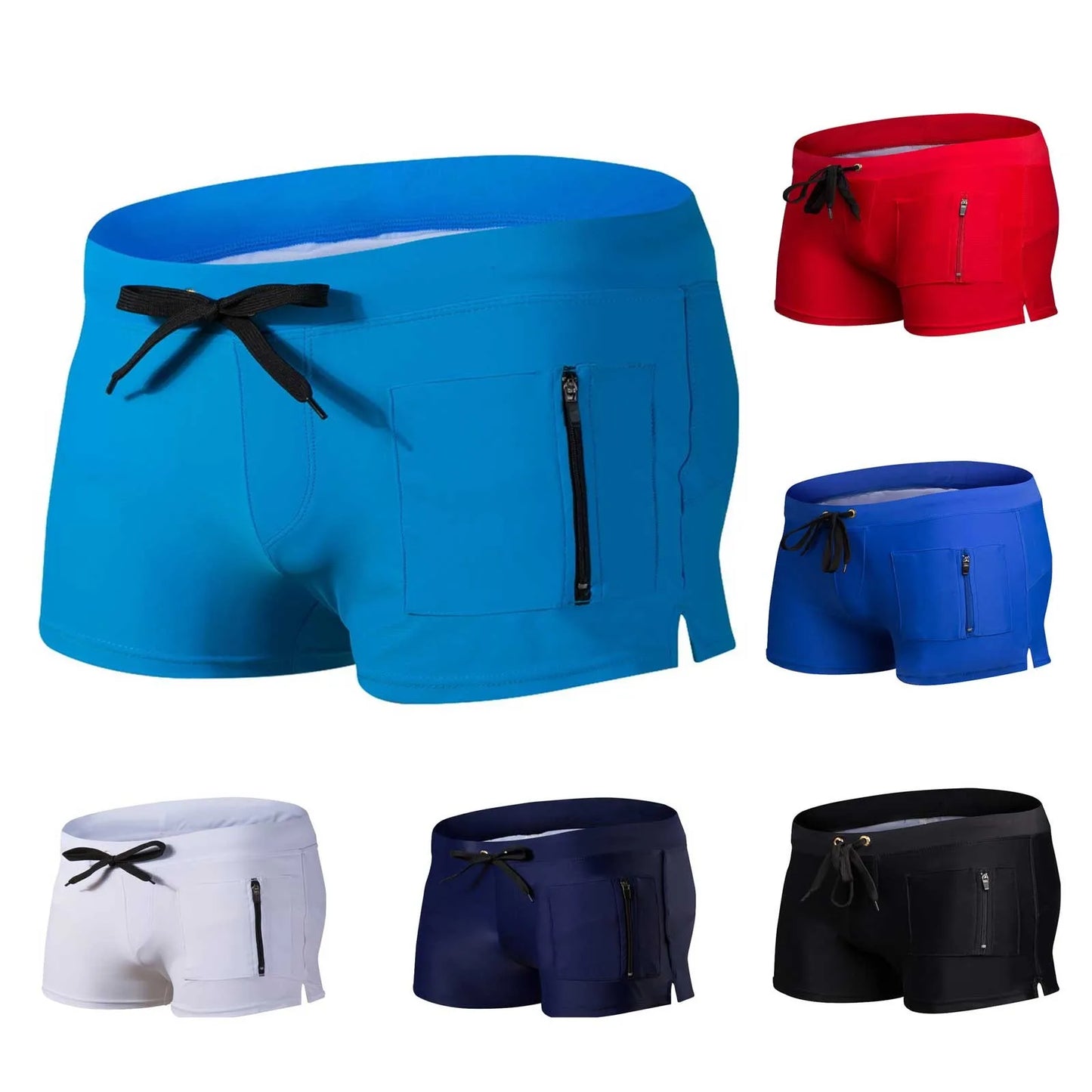 Swim Shorts with Zipper Pocket — Fast Dry Boardshort Joggers