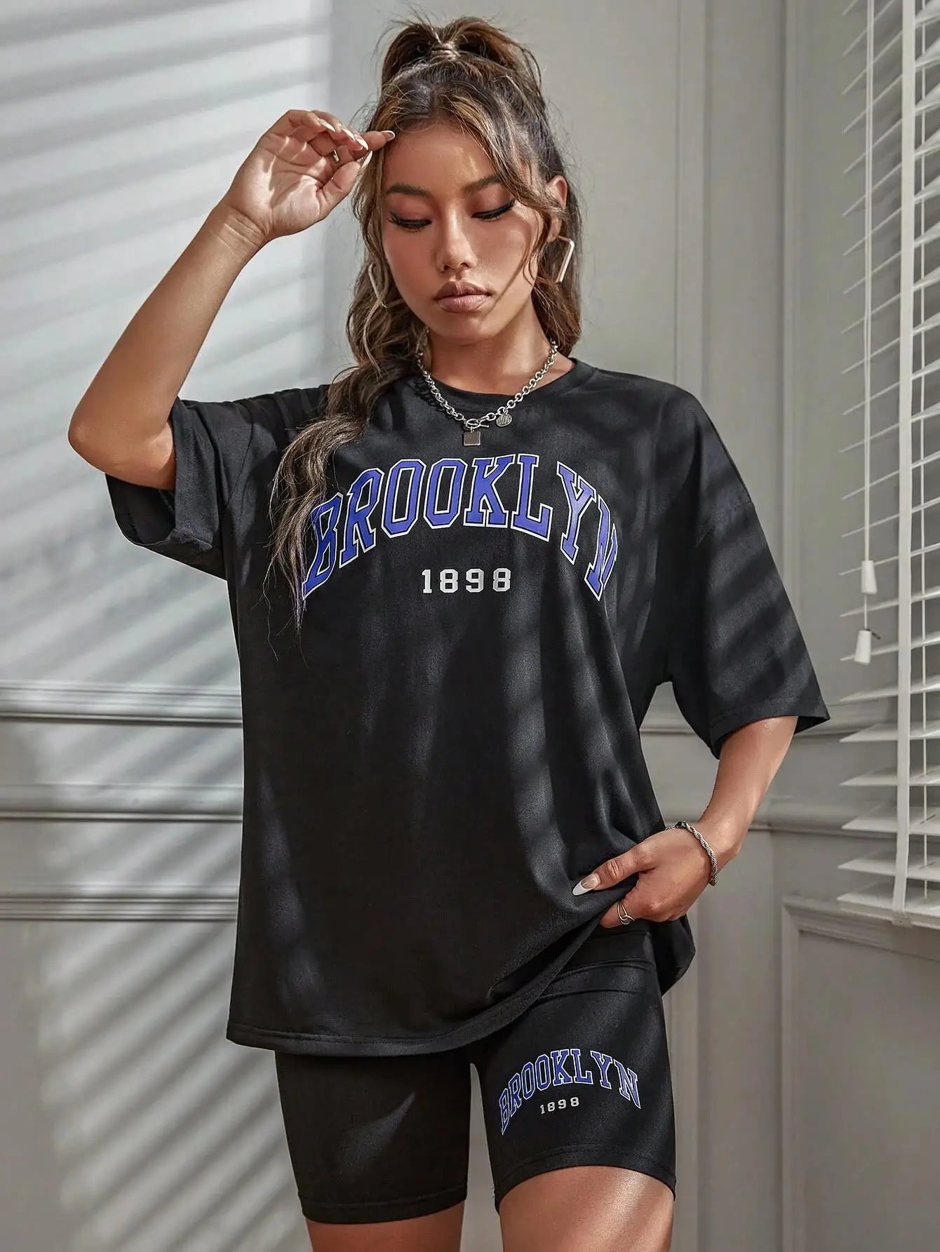 Brooklyn Graphic Set – Oversized Tee & Soft Shorts