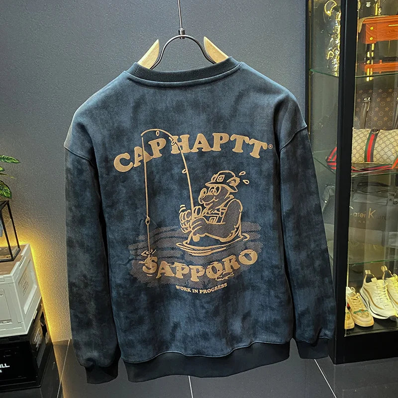 Retro Print Crewneck Sweatshirt