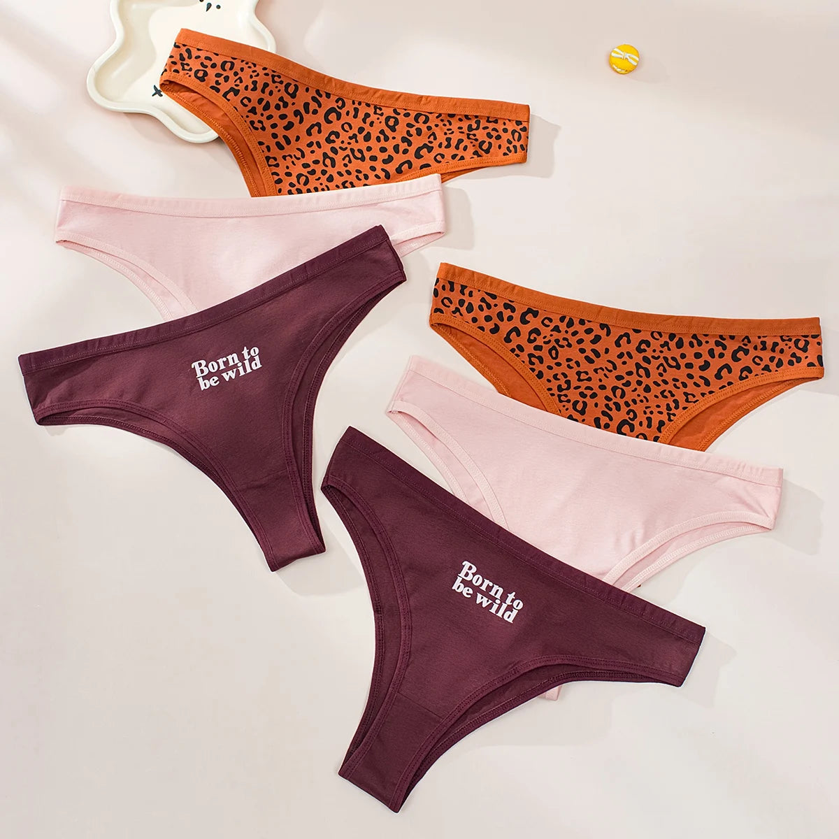 Leopard Print Thongs – Comfortable, Tummy Control – 6-Pack