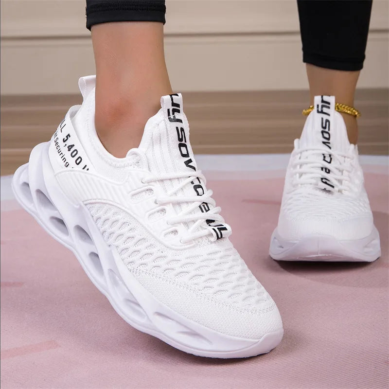 Summer Mesh Blade Sneakers | Men's Fashion Orange Running Shoes – Lightweight, Letter Print Trainers