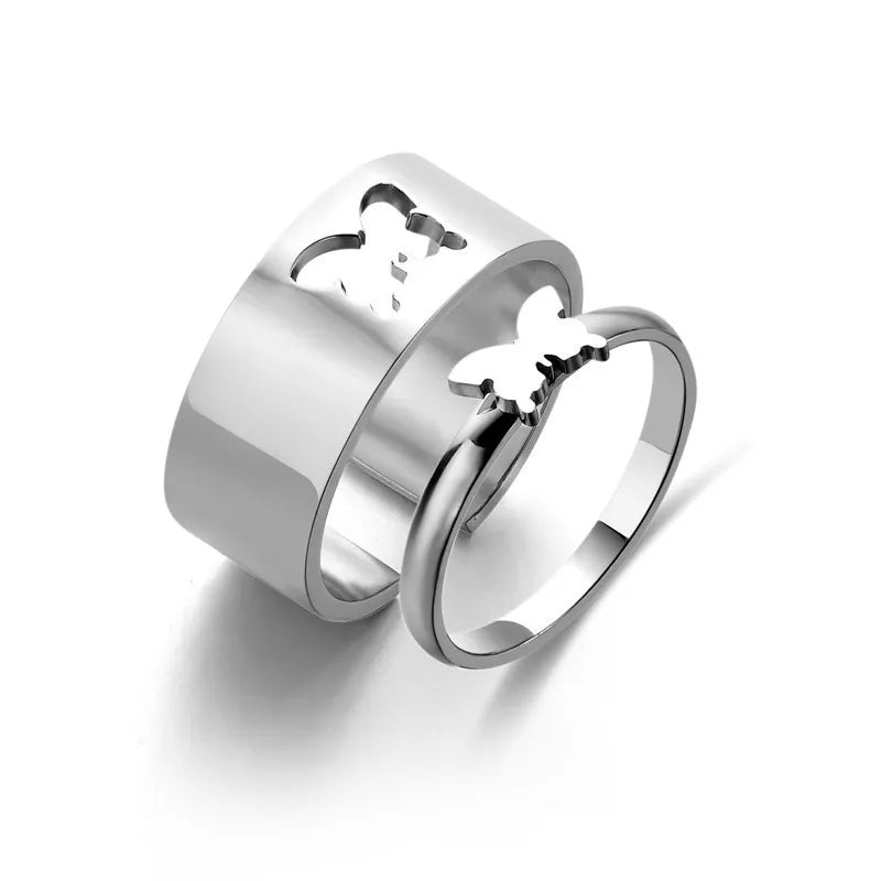 Bat Couple Rings – Stainless Steel Punk Rock Design