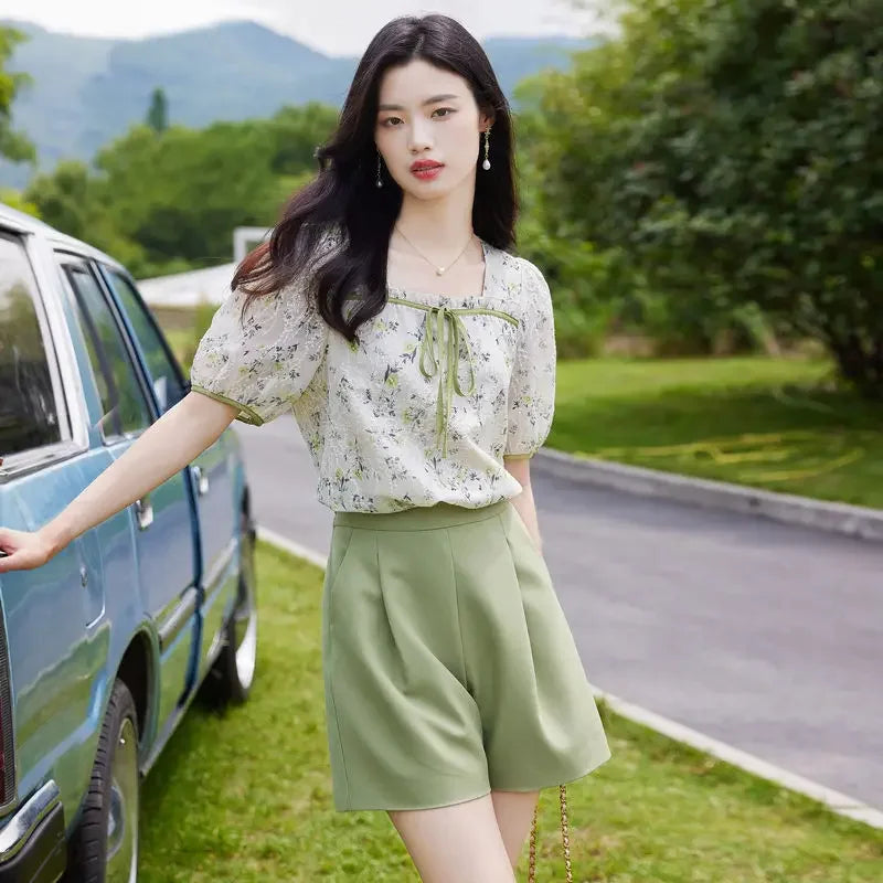 Elegant Office Shorts & Top Set – Classic Two Piece Suit