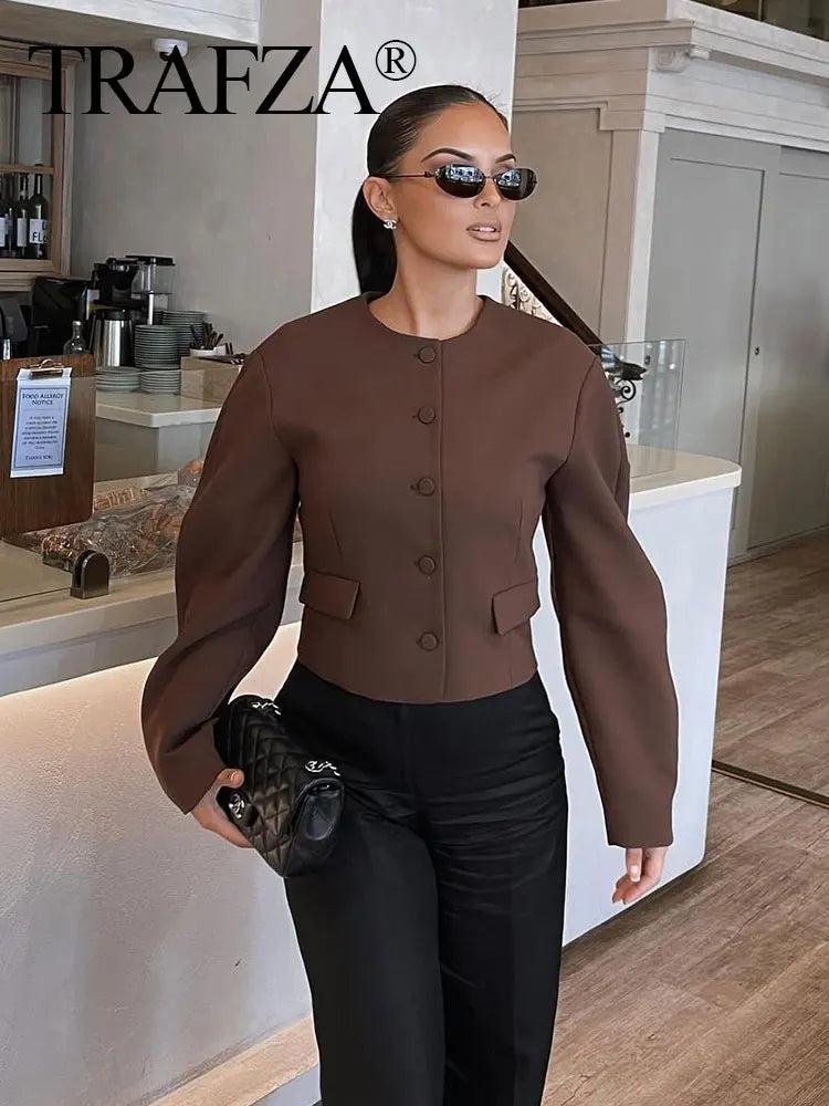 Balloon Sleeve Short Coat & Slim Mini Skirt Set – Streetwear
