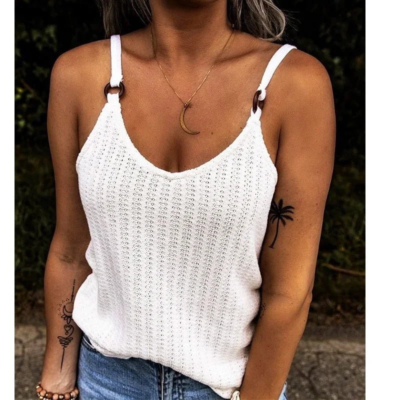 Backless Casual Tank Top — Loose Solid Sling