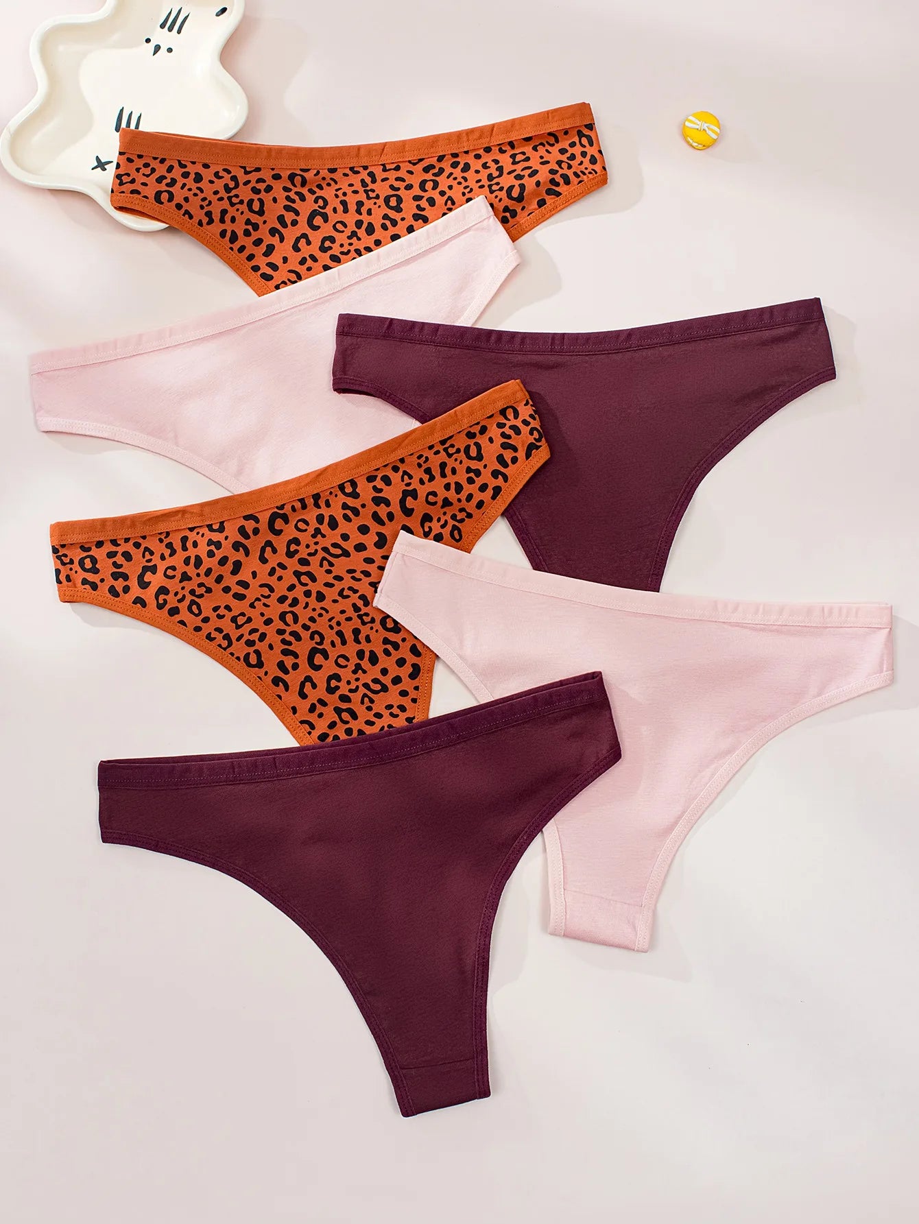 Leopard Print Thongs – Comfortable, Tummy Control – 6-Pack