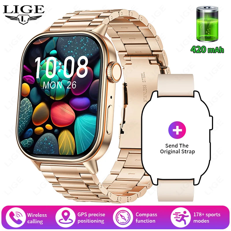 GPS Smartwatch with HD Screen – Waterproof Fitness Tracker