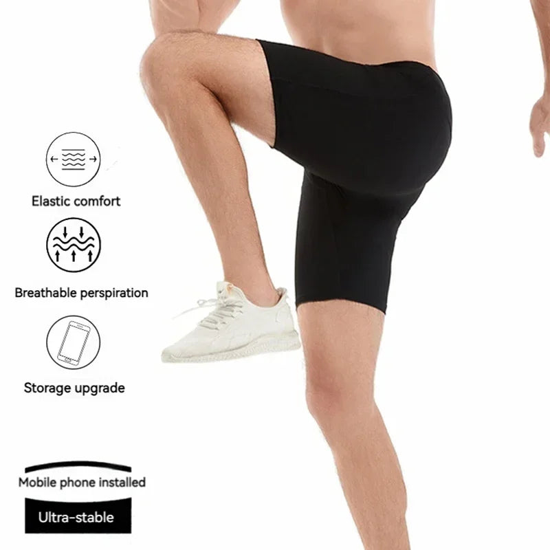 Multi-Pocket Compression Marathon Shorts – Quick Dry Jogging & Cycling