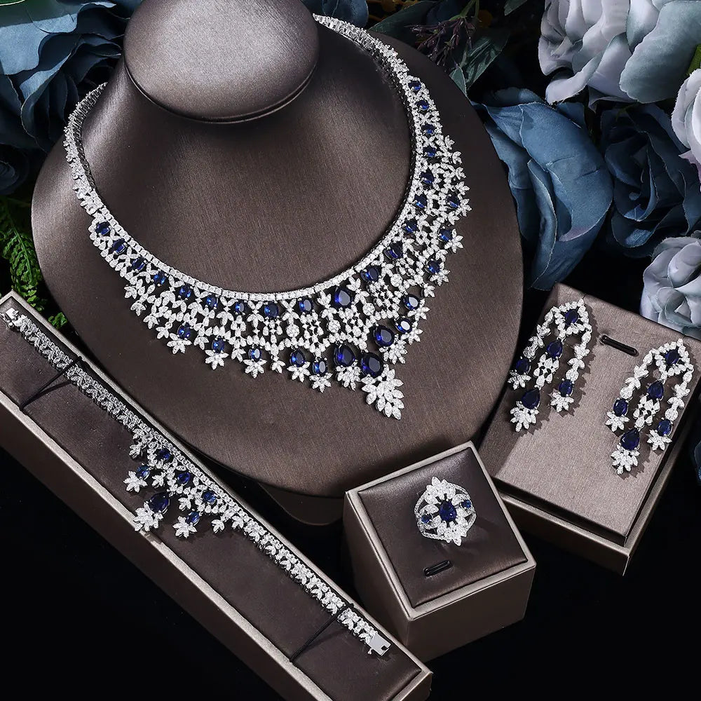 Deluxe Cubic Zirconia Set – Dubai Wedding 4-Piece