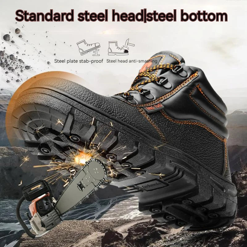 Wear-Resistant Safety Boots — Steel Toe & Waterproof Anti-Puncture Build