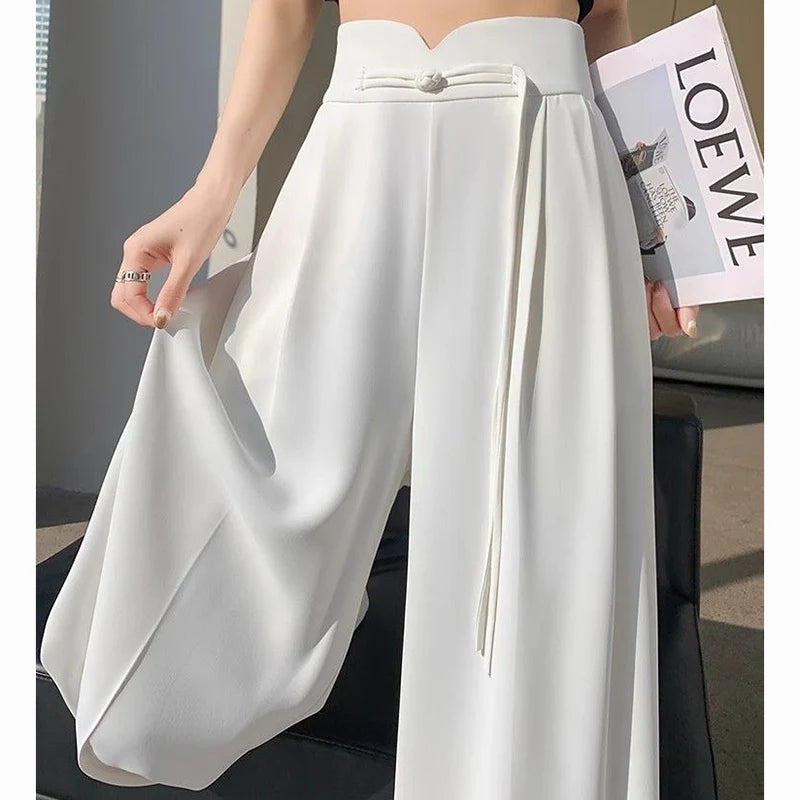 Straight Suit Pants — High Waist Loose Fit