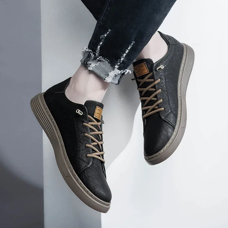 Genuine Leather Oxford Shoes — Italian Style with Rubber Sole