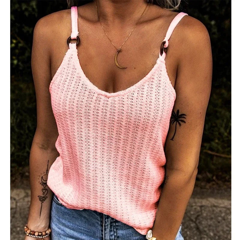 Backless Casual Tank Top — Loose Solid Sling