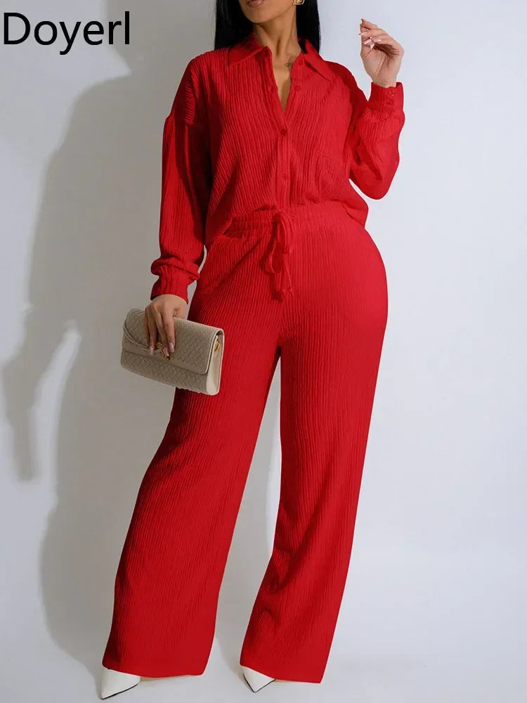 Loungewear Soft Set – Long Shirt & Wide Pants