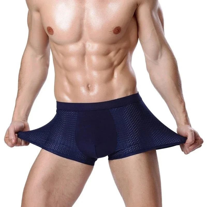 4-Pack Bamboo Boxer Briefs – Ultra Soft, Anti-Odor, Mesh Ventilation Comfort