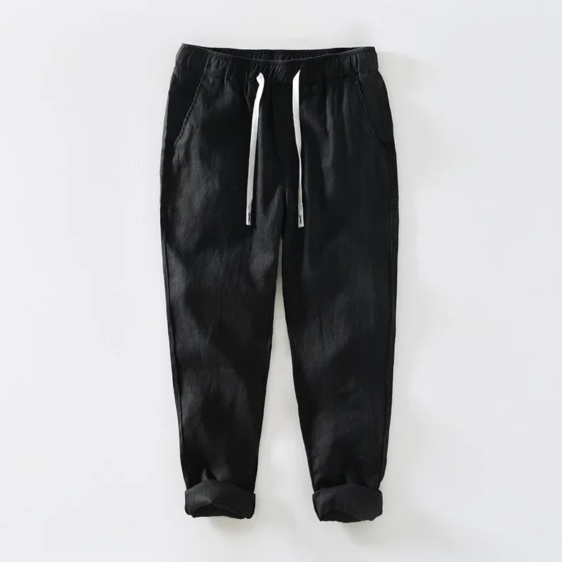 100% Linen Oversized Simple Casual Trousers
