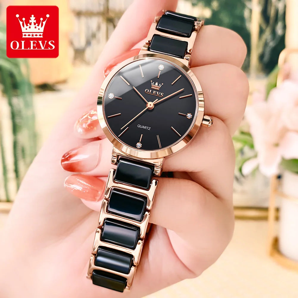 Rhinestone Fashion Watch Set – Elegant Rose Gold Design