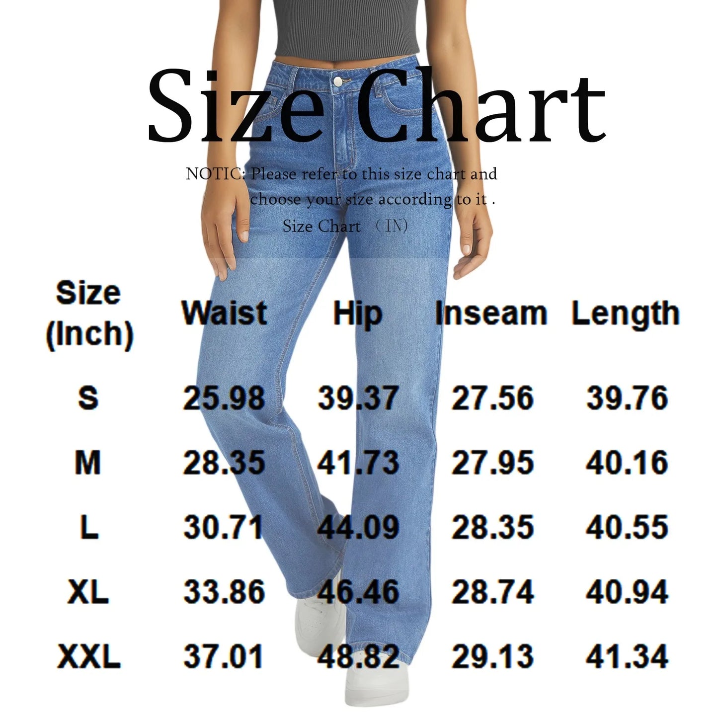 Floor-Length Straight Jeans — High Waist Y2K Denim
