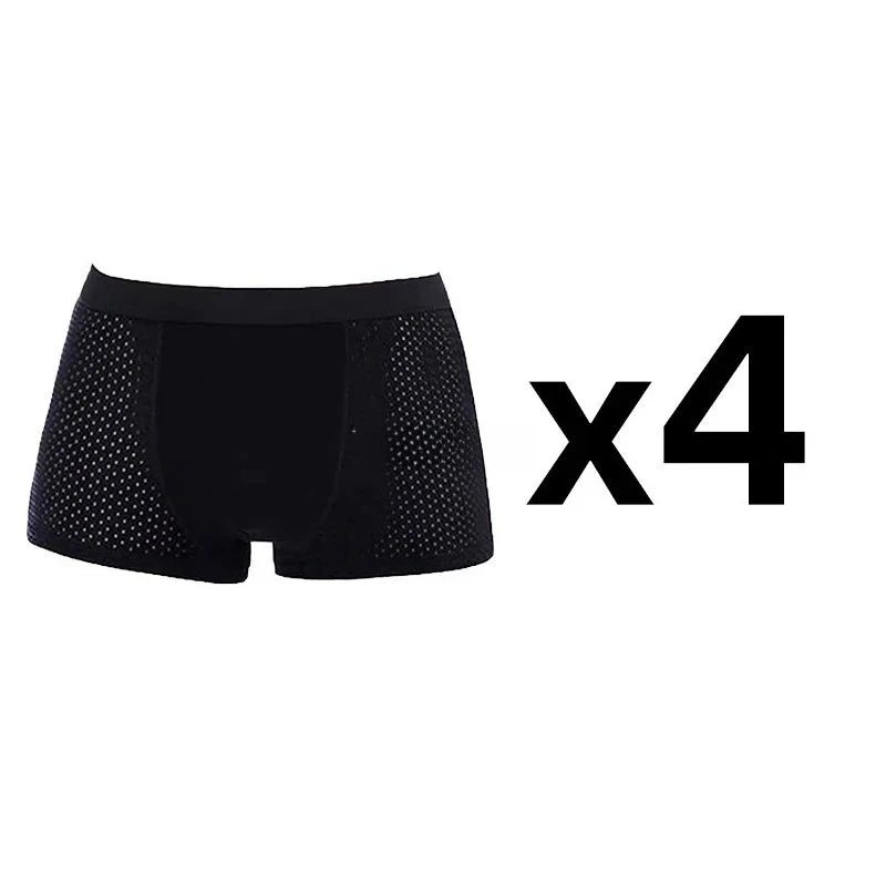 4-Pack Bamboo Boxer Briefs – Ultra Soft, Anti-Odor, Mesh Ventilation Comfort