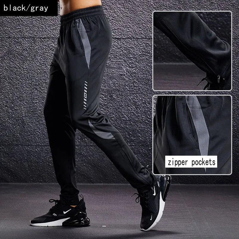 Running Pants with Zipper Pockets – Soccer Training & Jogging Trousers
