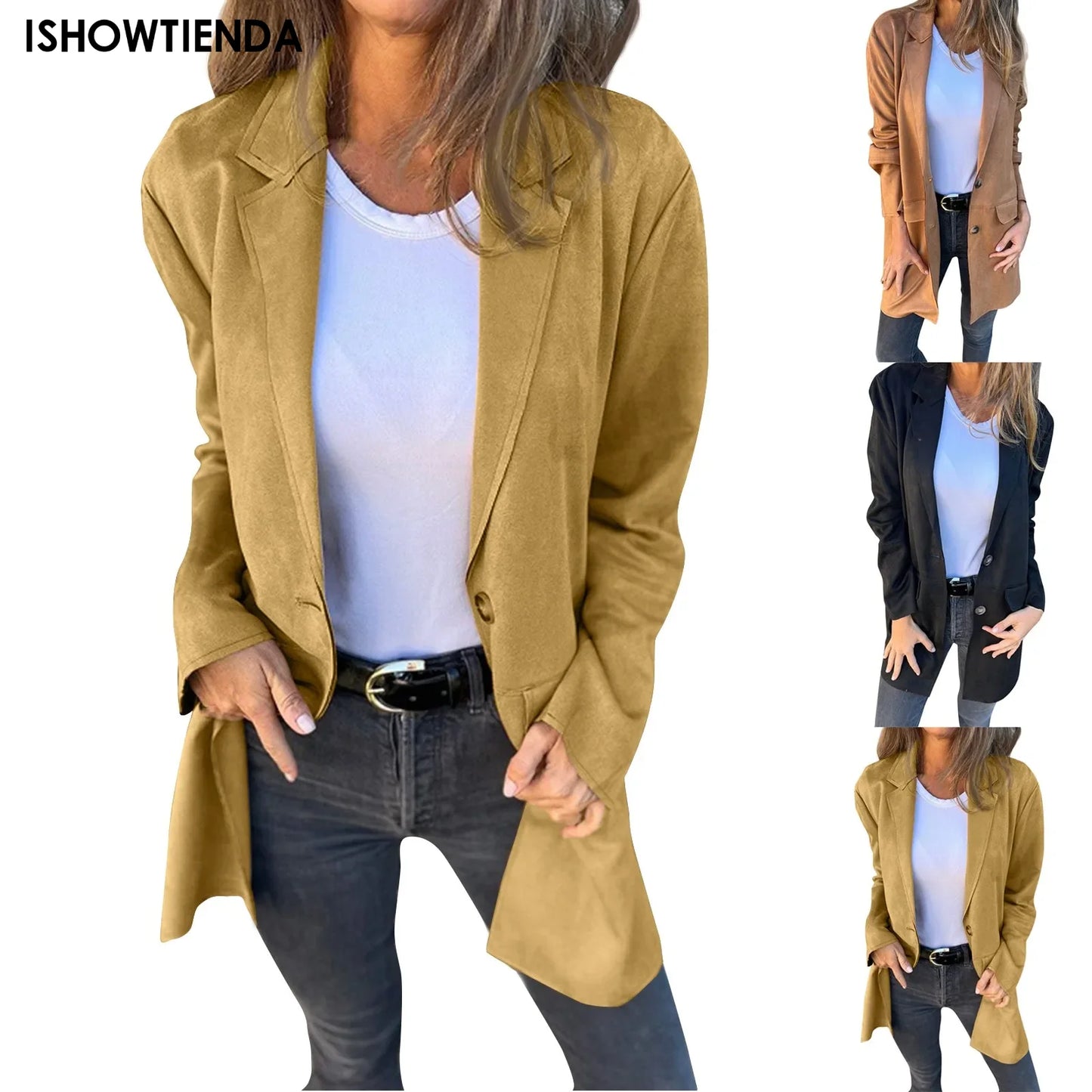 Solid Blazer Overcoat