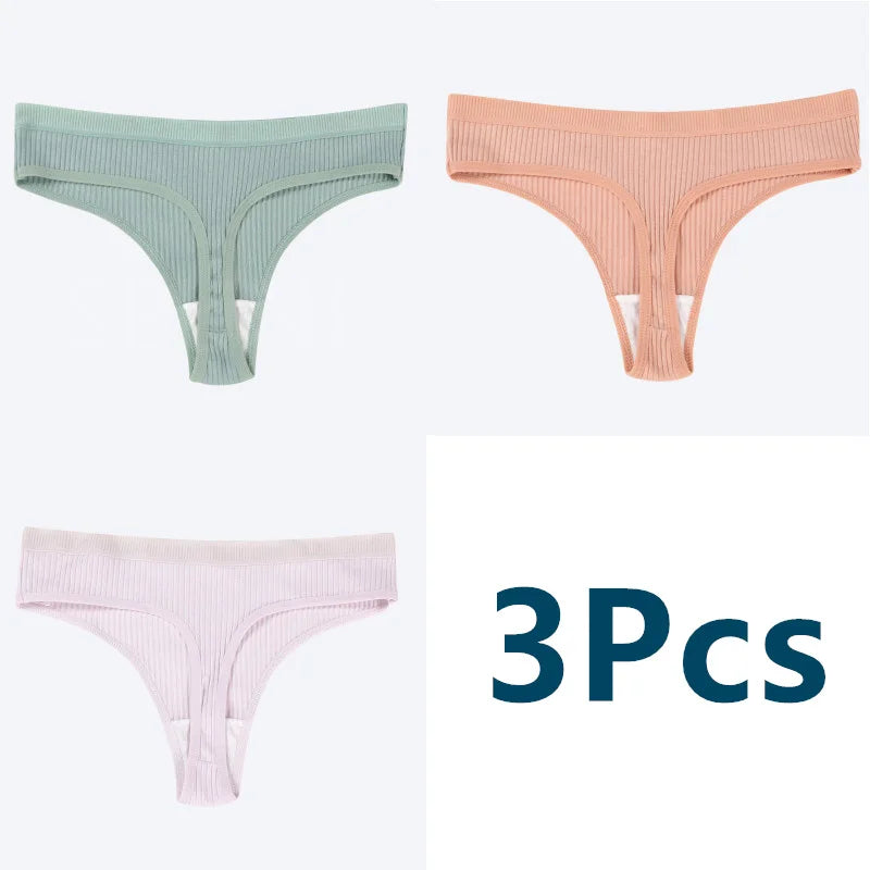 Cotton G-String Panties – Low Rise, Sexy – 3/10-Pack
