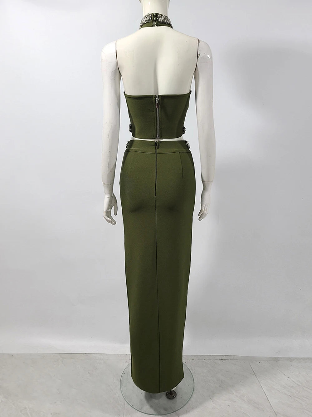 Diamond Halter Top & Long Skirt Set