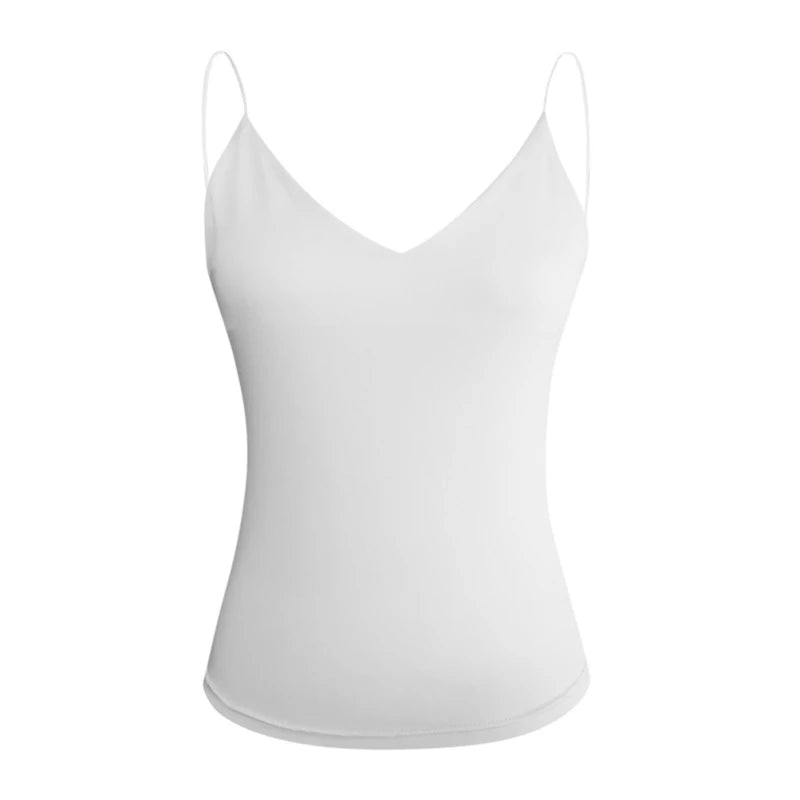 Satin Solid Slim Camisole — Summer Strap Vest