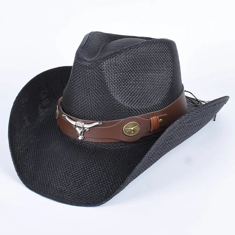 Vintage Pink Straw Cowboy Hat | Wide Brim Panama Style – Summer Beachwear