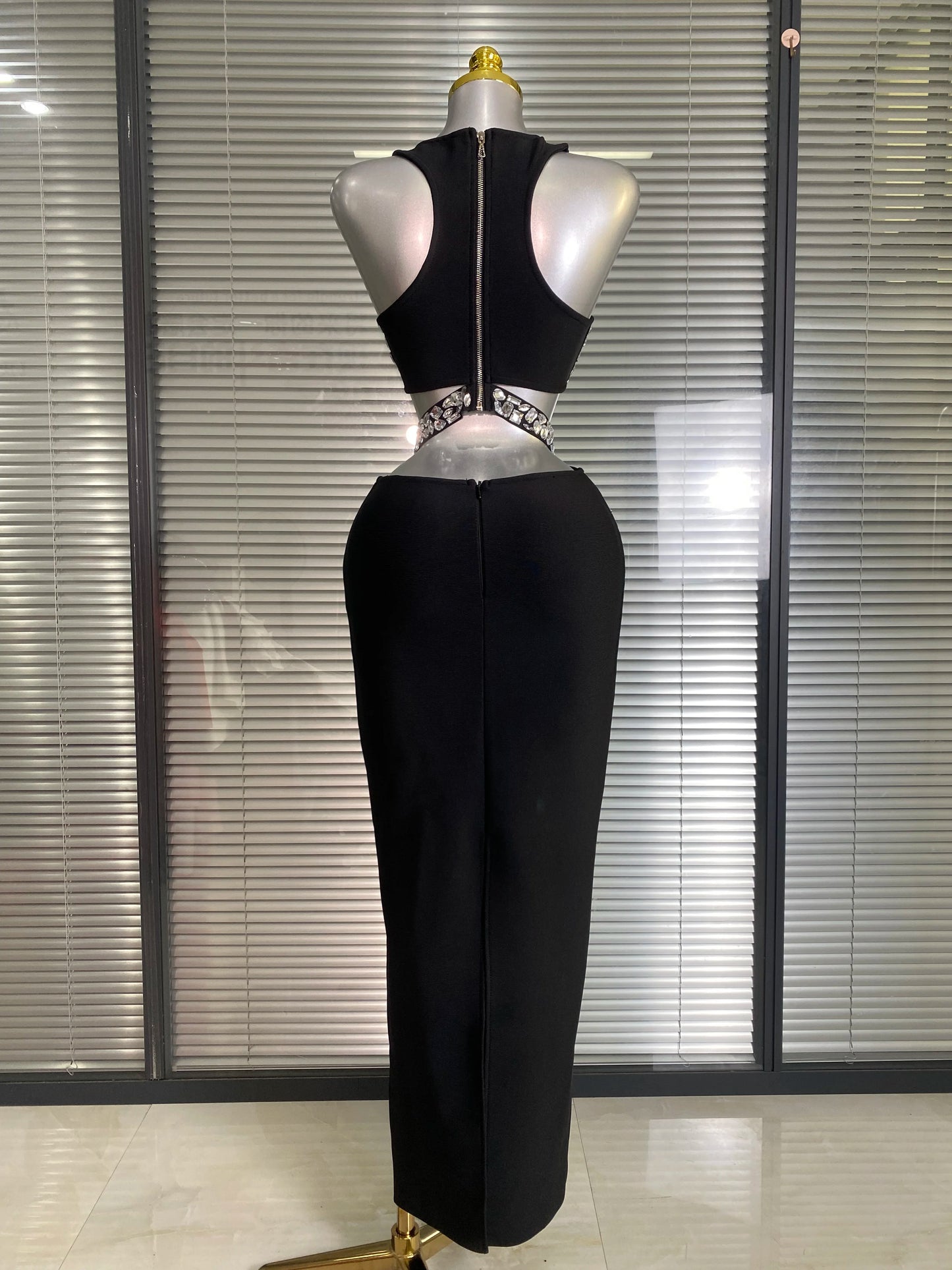 Crystal Bandage Top & Long Skirt Set
