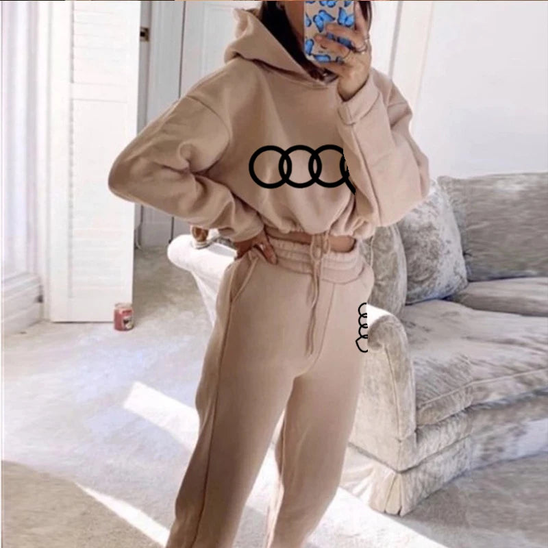 Hooded Drawstring Short Top & Pants Tracksuit Set – Daily Two Piece
