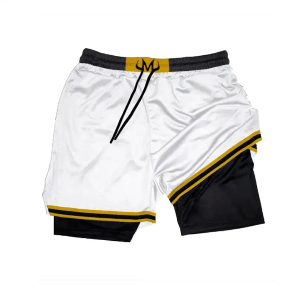 Anime Inspired 2-in-1 Quick Dry Mesh Shorts – Summer Sports Workout Pants