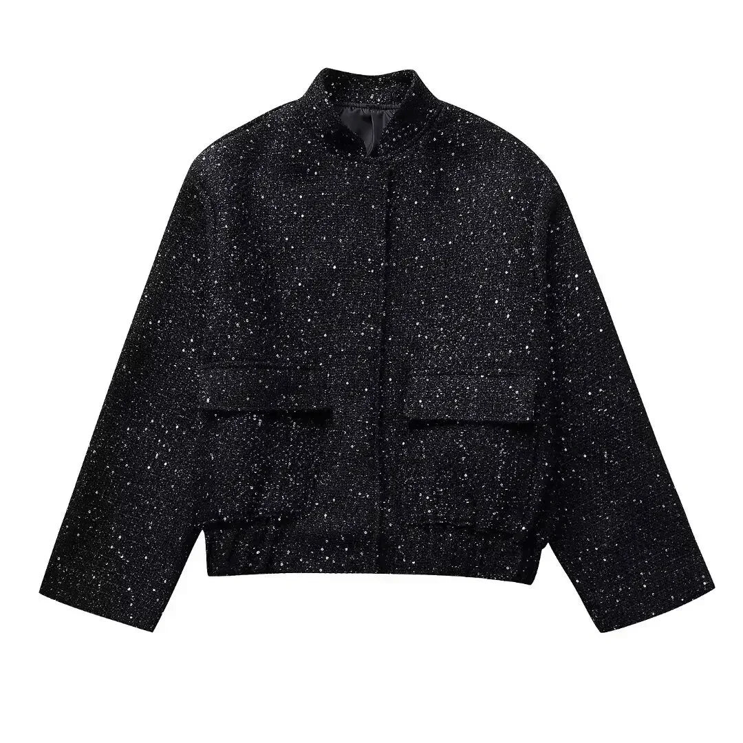 Sequined Bomber Jacket