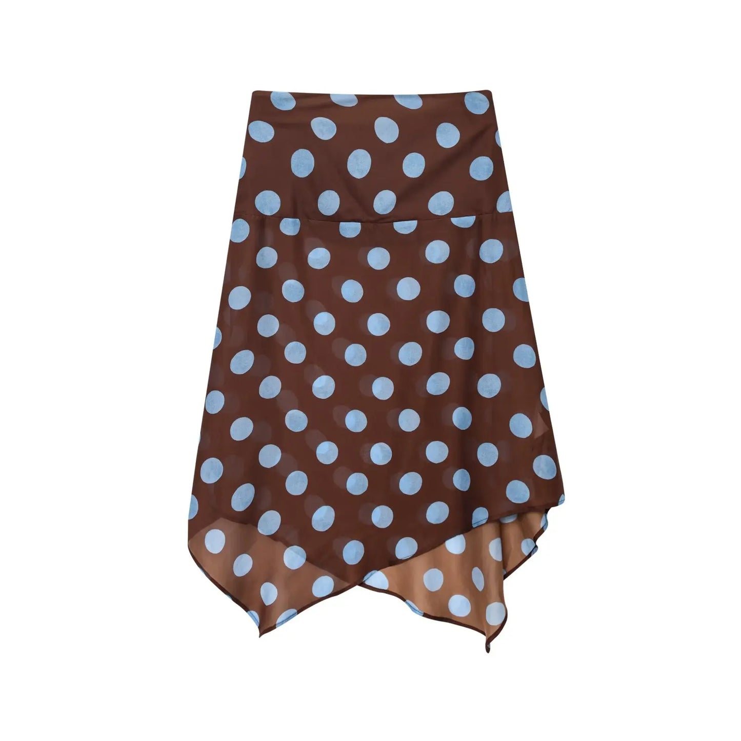 Polka Dot Halter Top & Asymmetric Skirt Set – Stylish Vacation Two Piece