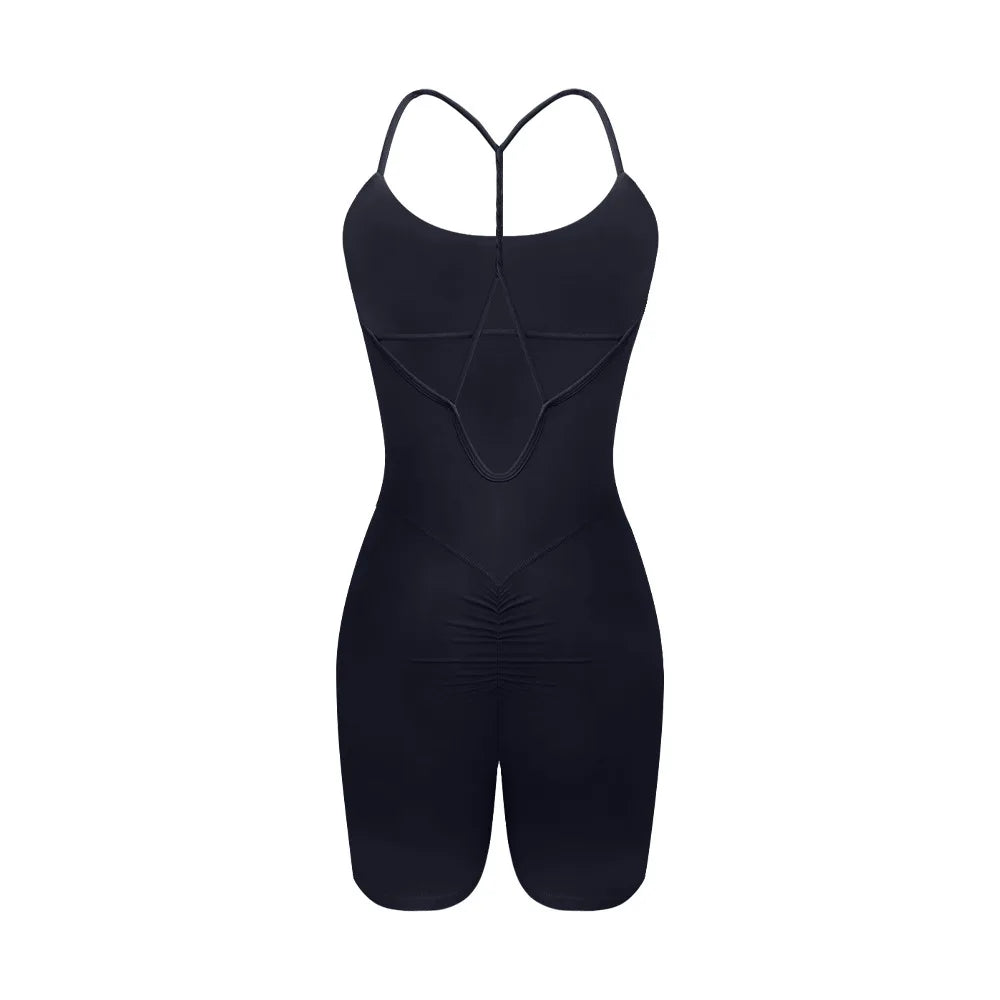 CoreZip Gym Romper – Seamless Workout Jumpsuit