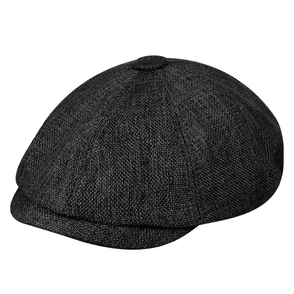Vintage Tweed Flat Cap – Peaky Blinders Style Beret Hat for Men
