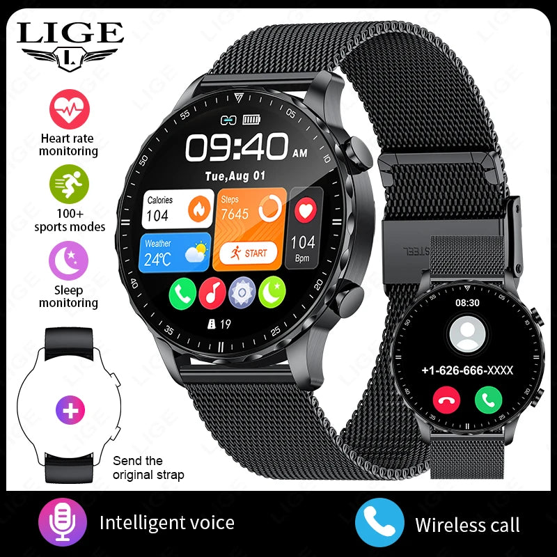 Magnetic Strap Smartwatch – Bluetooth Call, Health Monitor, Sports Features