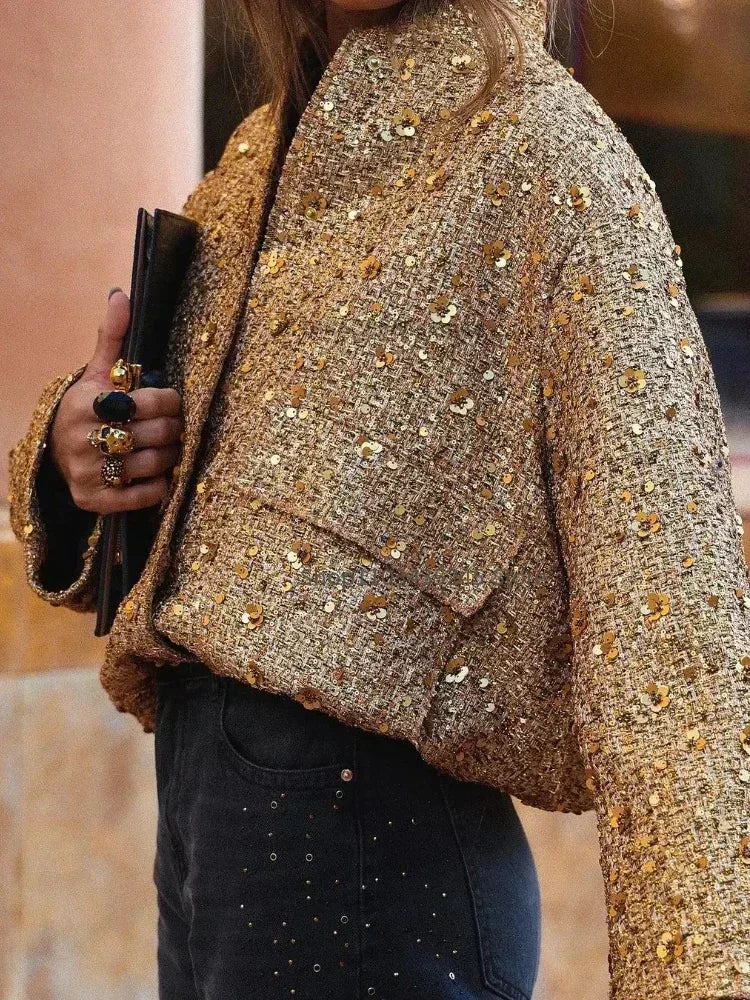 Sequined Bomber Jacket