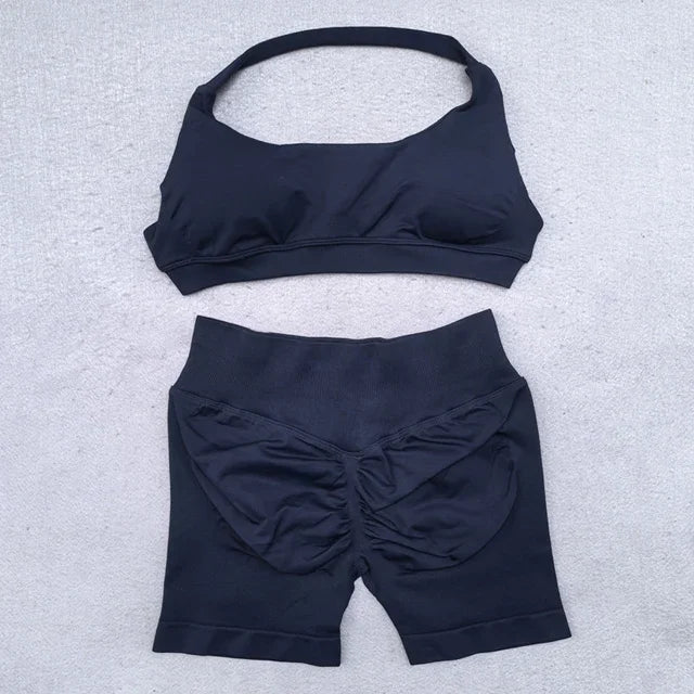 SculptShort Halter Set – Scrunch Fit Yoga Outfit