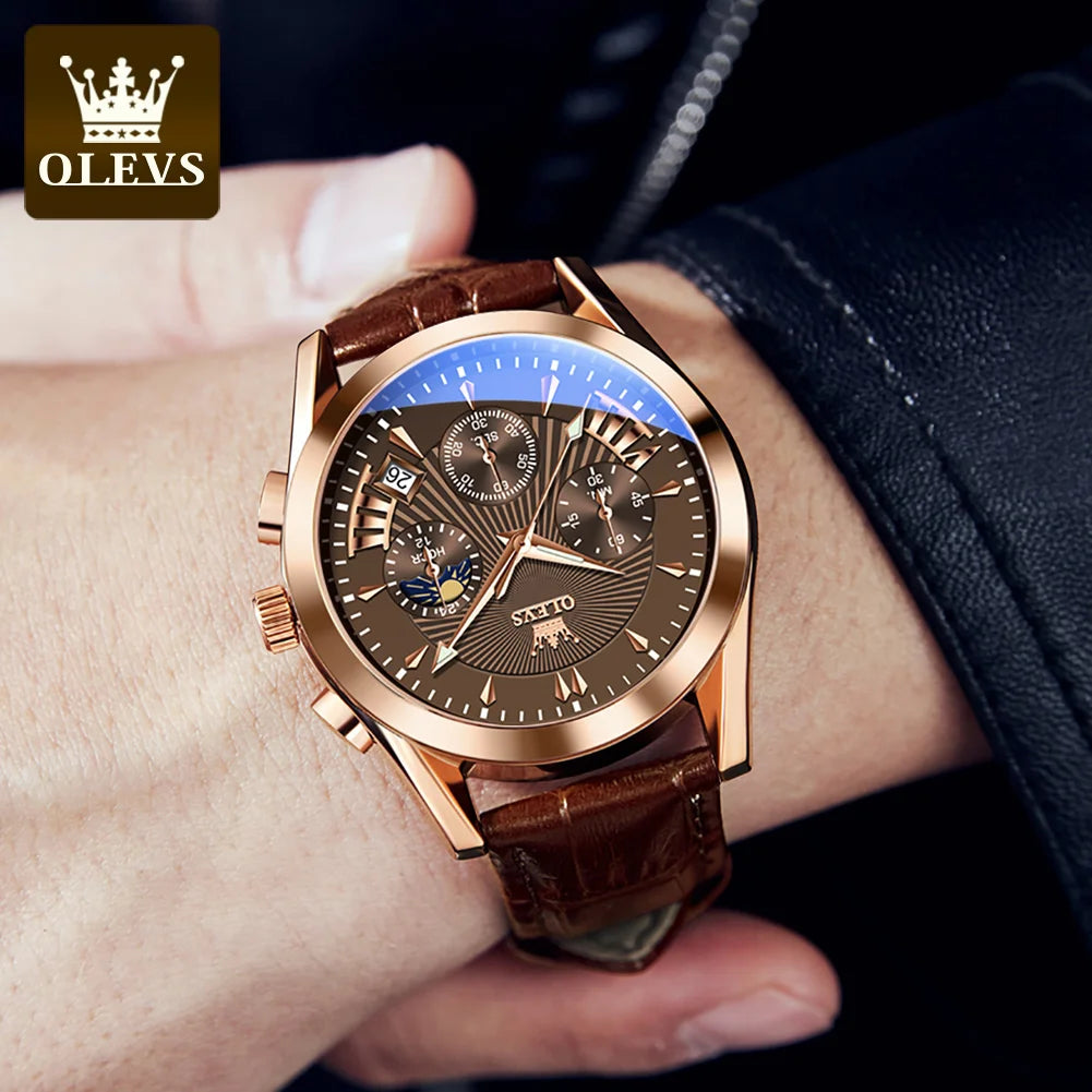 Business Leather Watch – Waterproof Quartz Wristwatch, Minimalist Dial