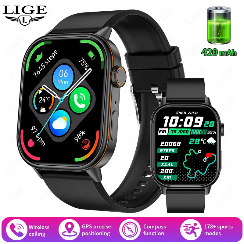 GPS Smartwatch with HD Screen – Waterproof Fitness Tracker