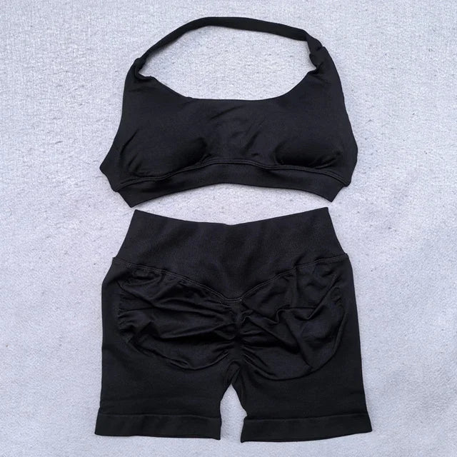 SculptShort Halter Set – Scrunch Fit Yoga Outfit