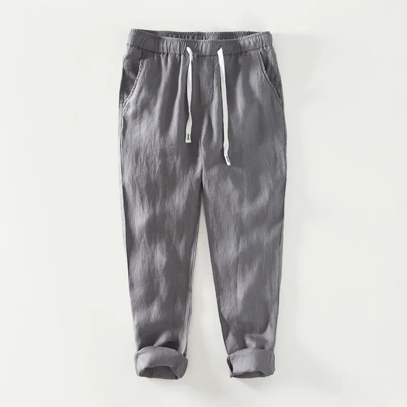100% Linen Oversized Simple Casual Trousers