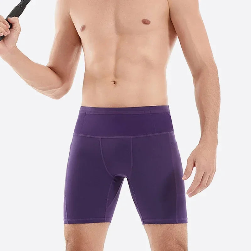 Multi-Pocket Compression Marathon Shorts – Quick Dry Jogging & Cycling