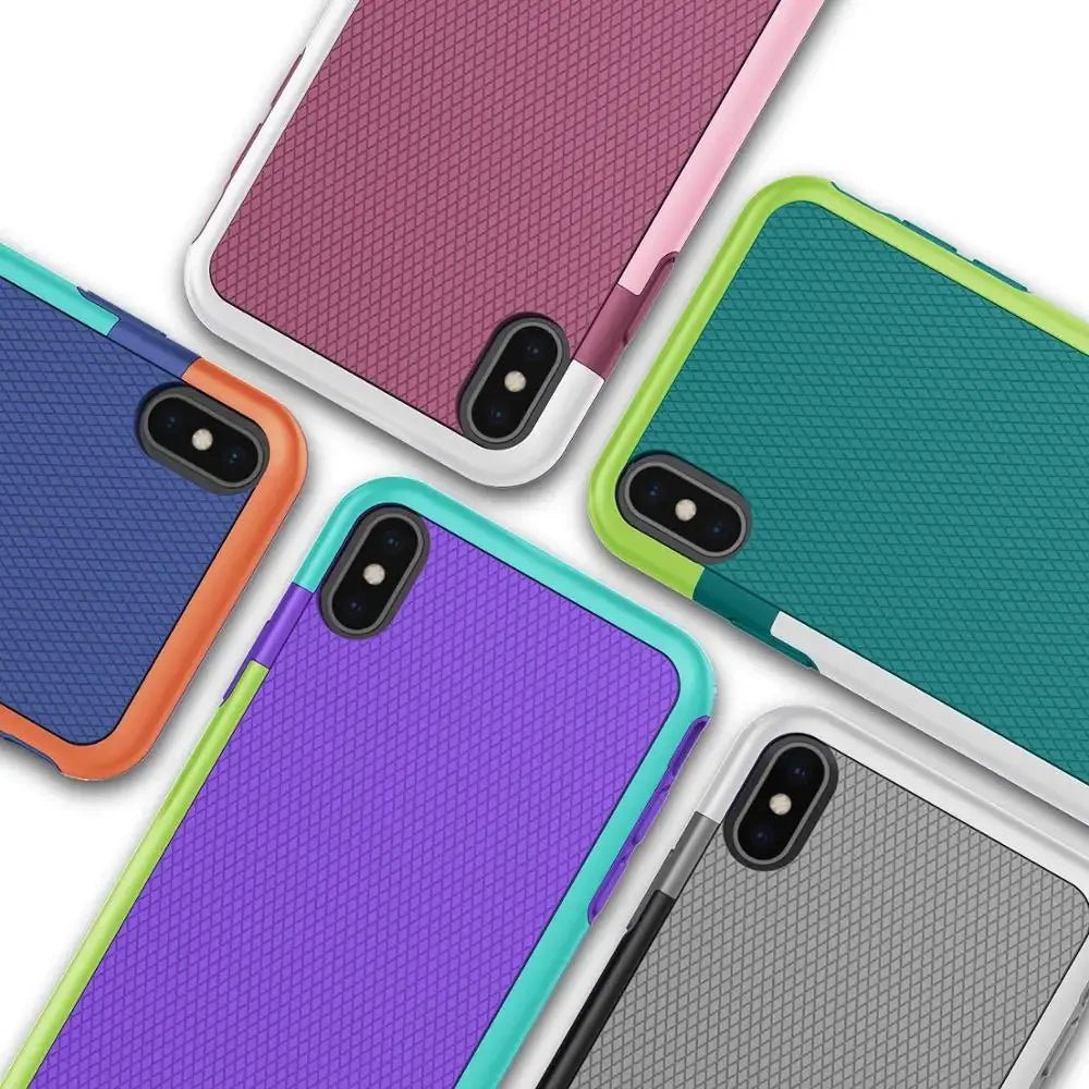 Hybrid Shockproof Silicone Armor Case – iPhone 6 to 15 Plus | Anti-Slip Grip Protection
