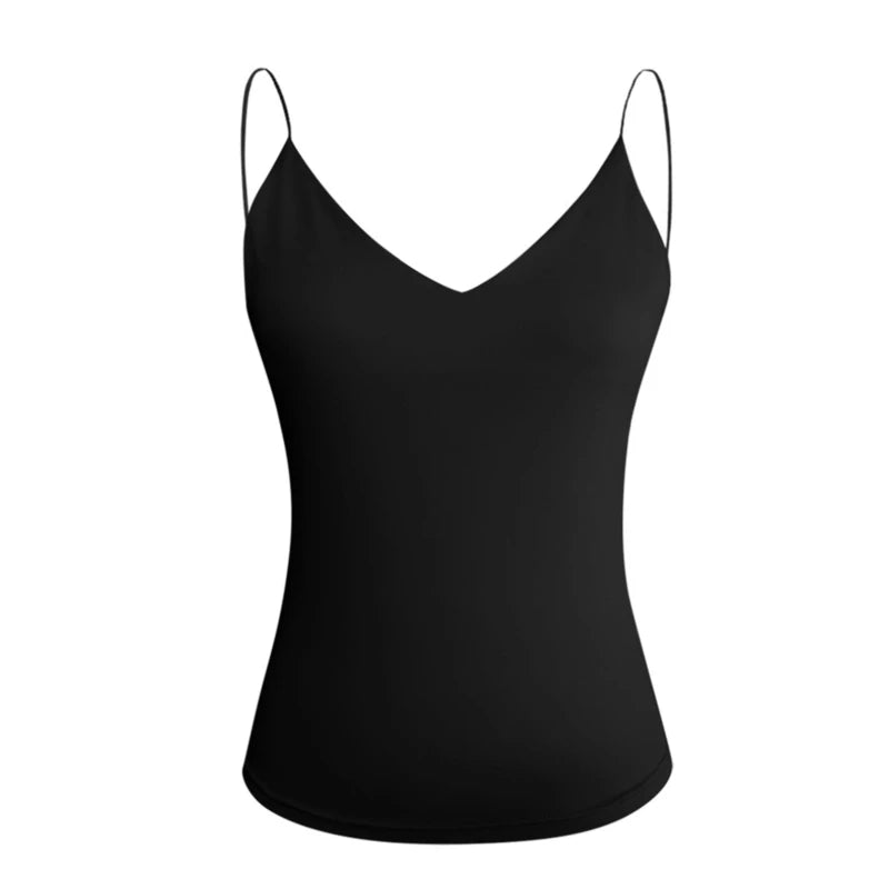 Satin Solid Slim Camisole — Summer Strap Vest