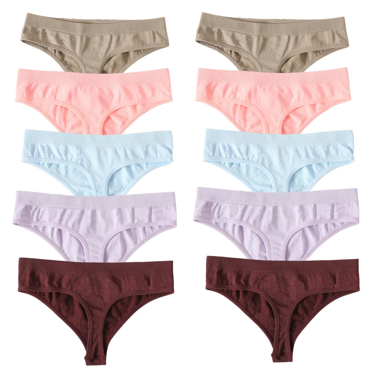 Seamless Thongs – Low Waist, Sporty – 10-Pack