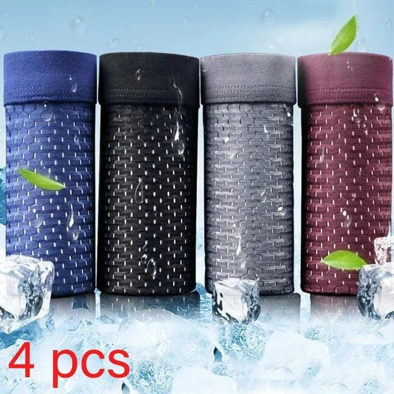 4-Pack Bamboo Boxer Briefs – Ultra Soft, Anti-Odor, Mesh Ventilation Comfort