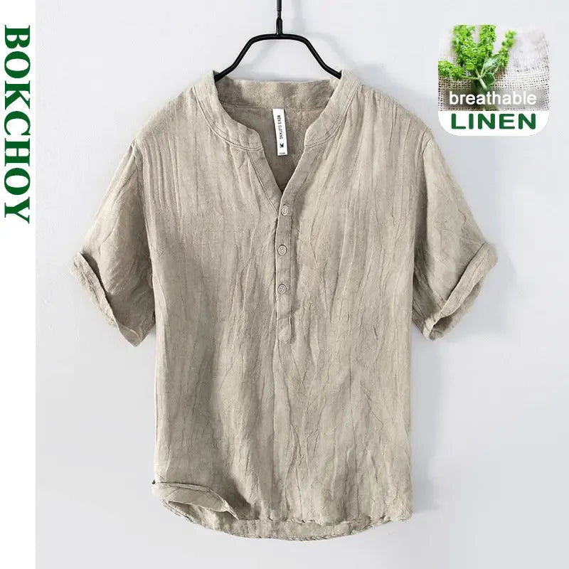Linen Slim Fit Tee – Lightweight Summer