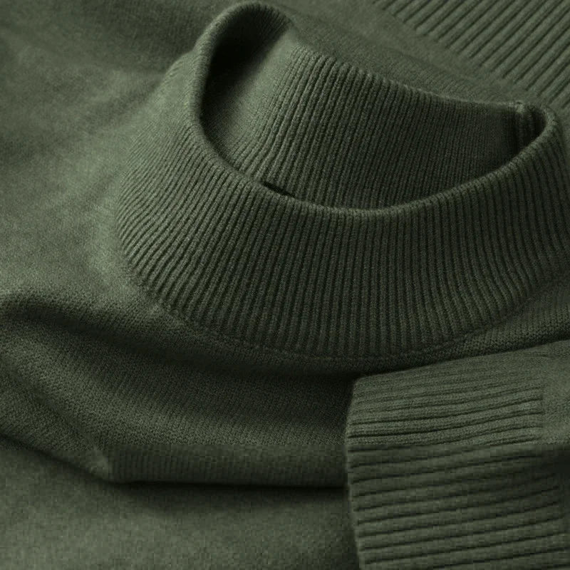 Mock Neck Ribbed Knit Pullover